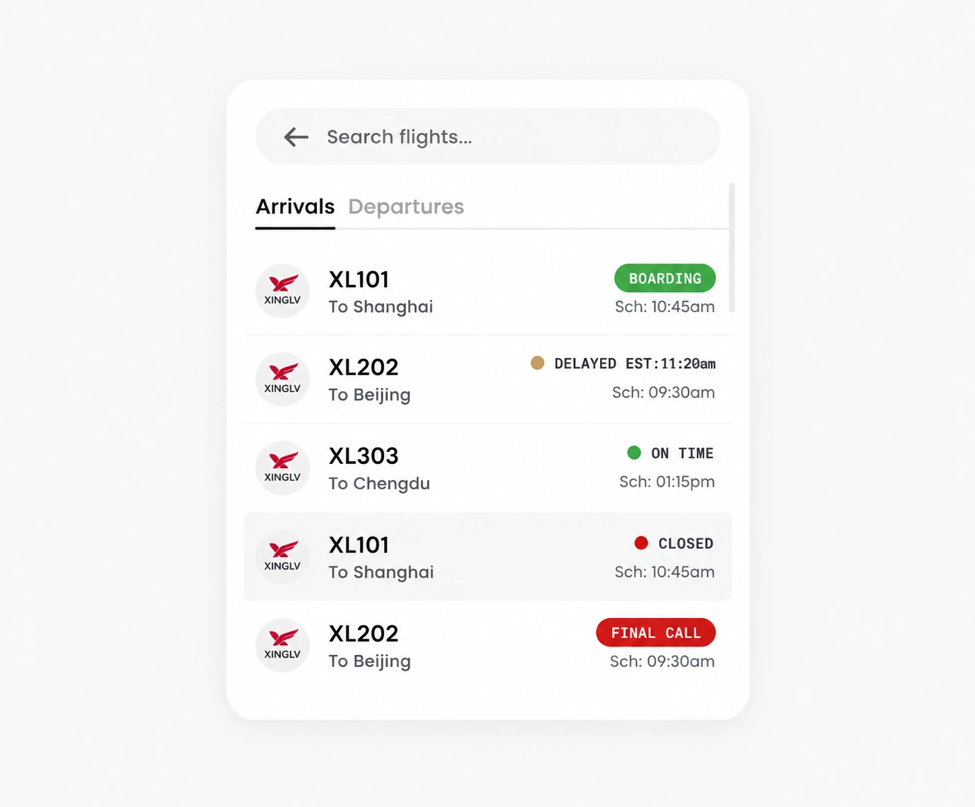 Xinglv Airport · concept feature