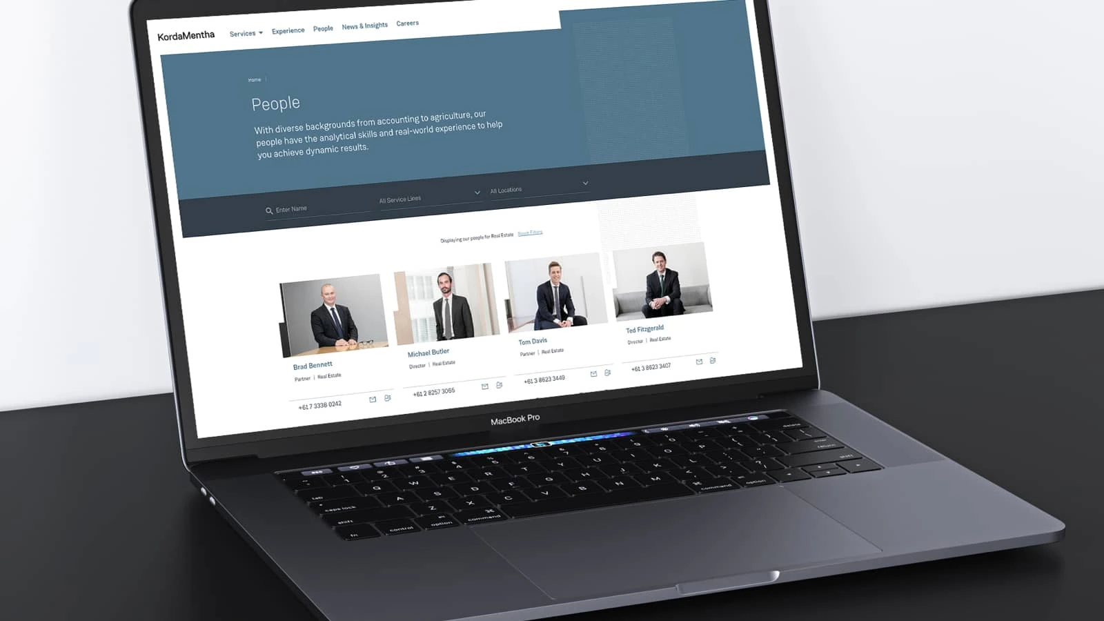KordaMentha · Design showcase