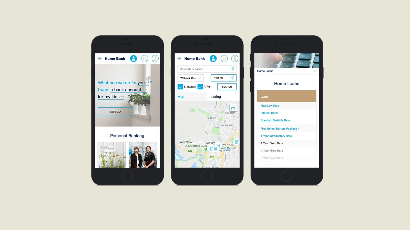 Hume Bank · Design showcase