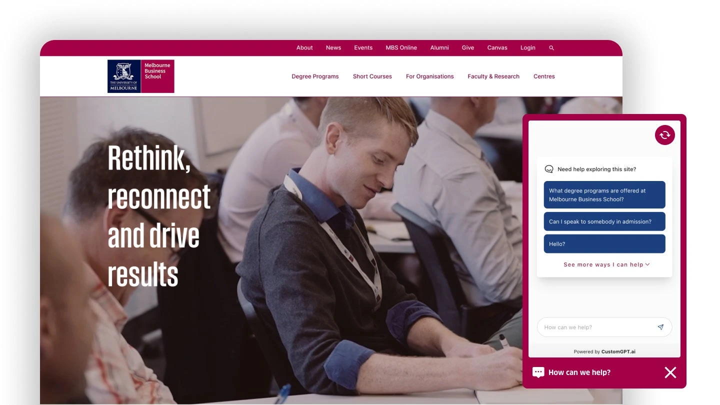 Melbourne Business School’s AI chatbot · 设计展示