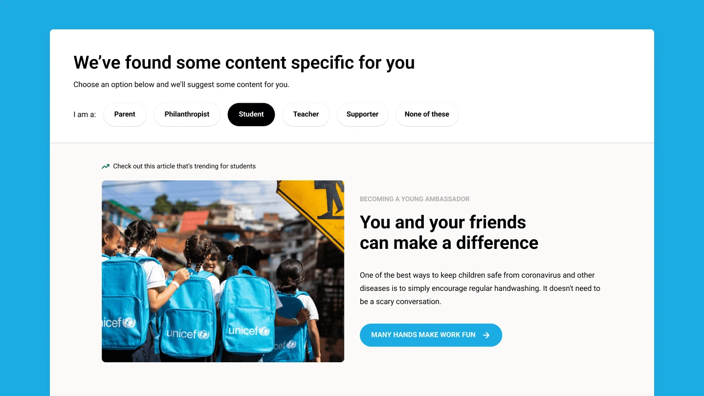 UNICEF Australia · Design showcase