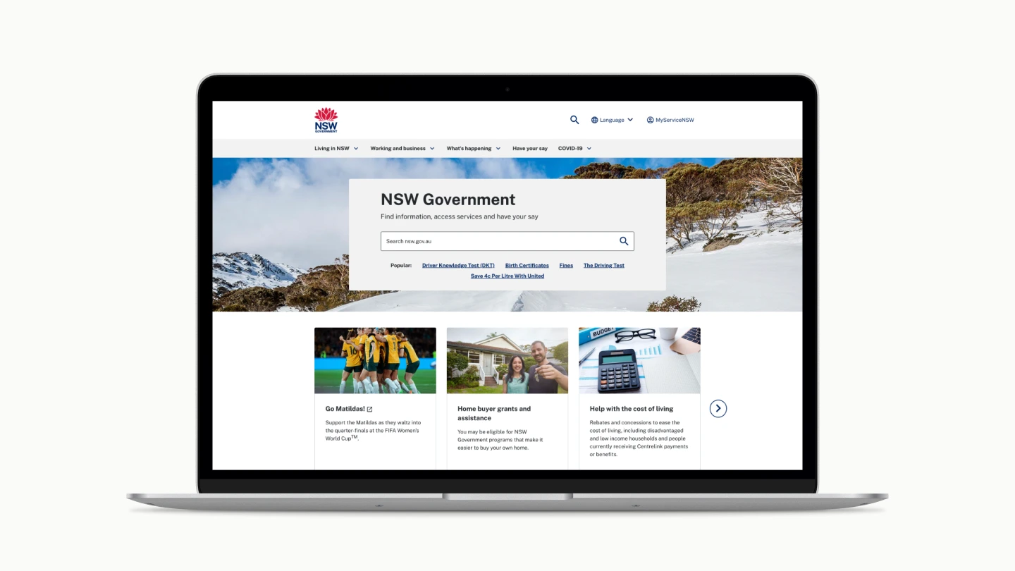 New South Wales Government Headless Content Advisory · 设计展示