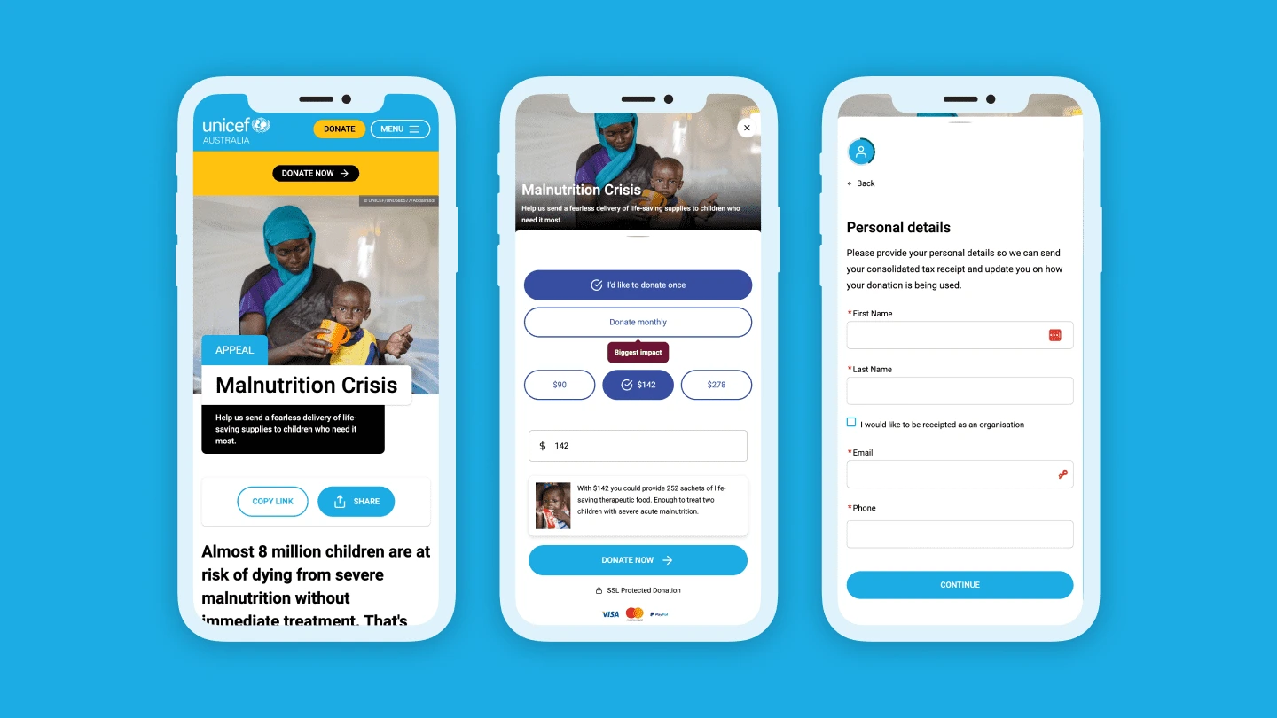 UNICEF Australia · Design showcase