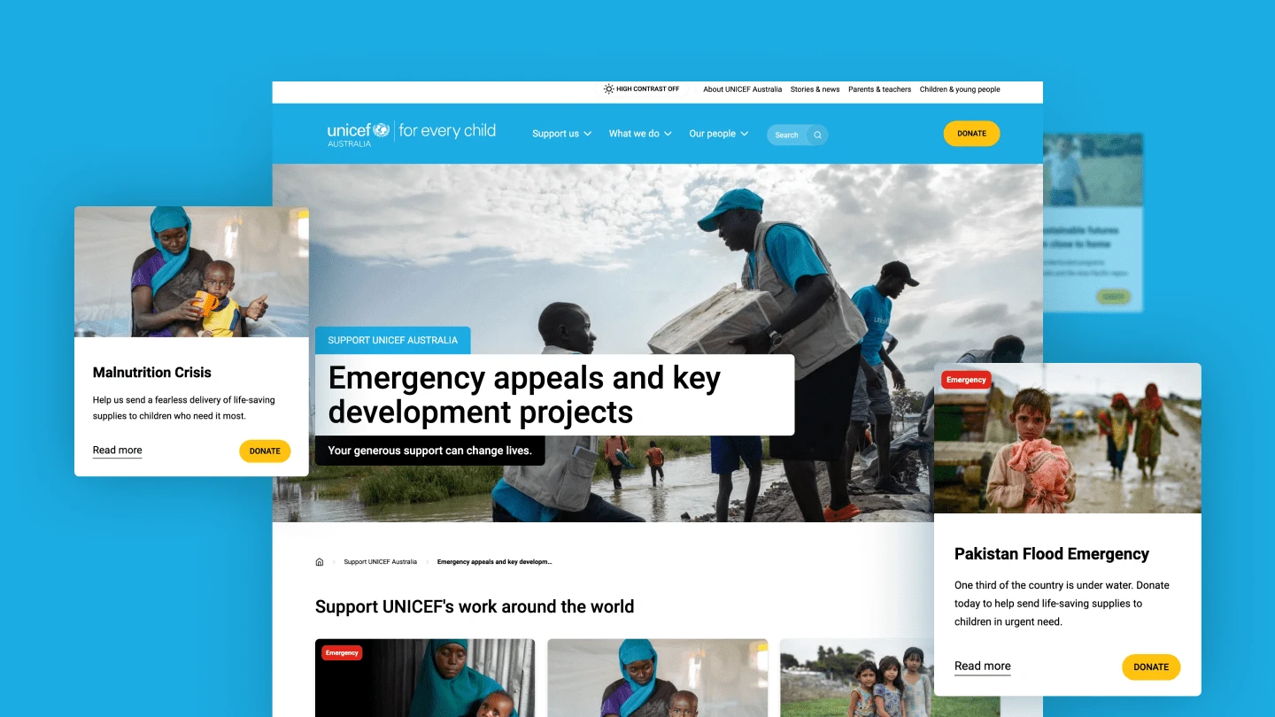 UNICEF Australia · Design showcase