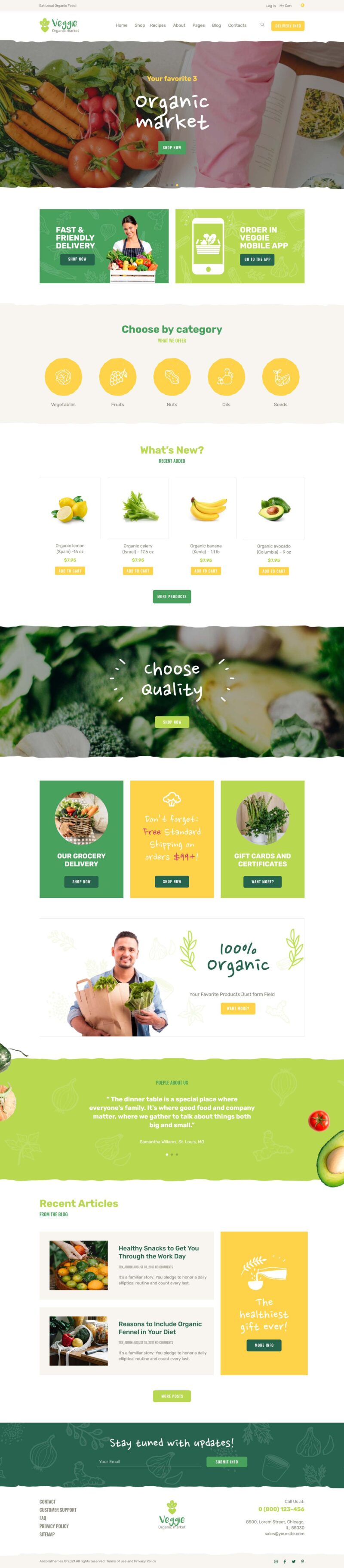 Veggie | Organic Food & Eco Online Store Products Template Kit — Home