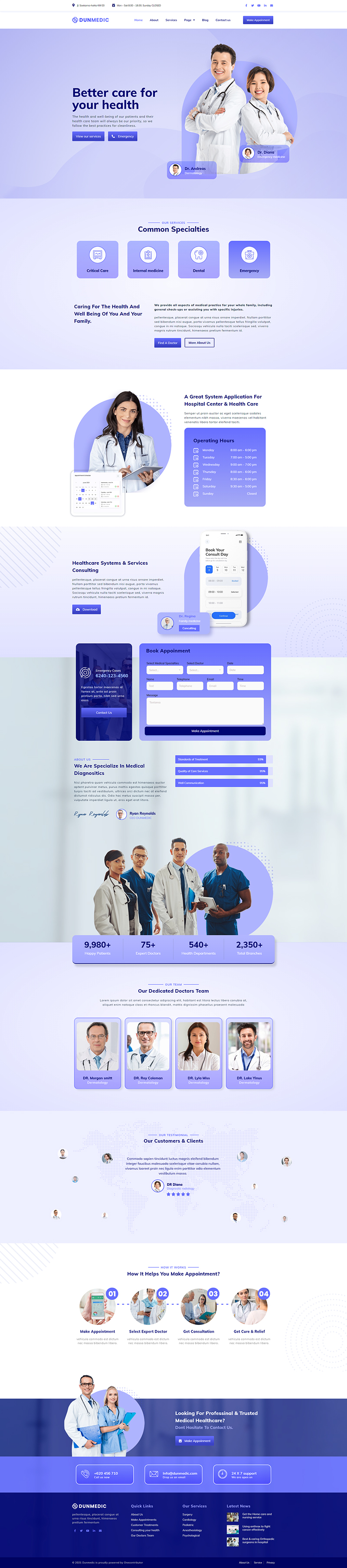Dunmedic Medical and Healthcare Template kit — 首页