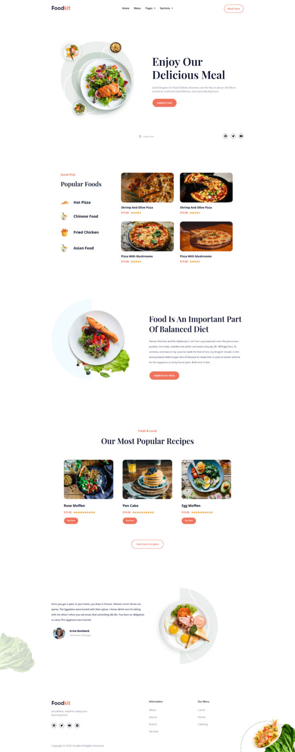 Foodkit Food Ordering Elementor Template Kit — 首页