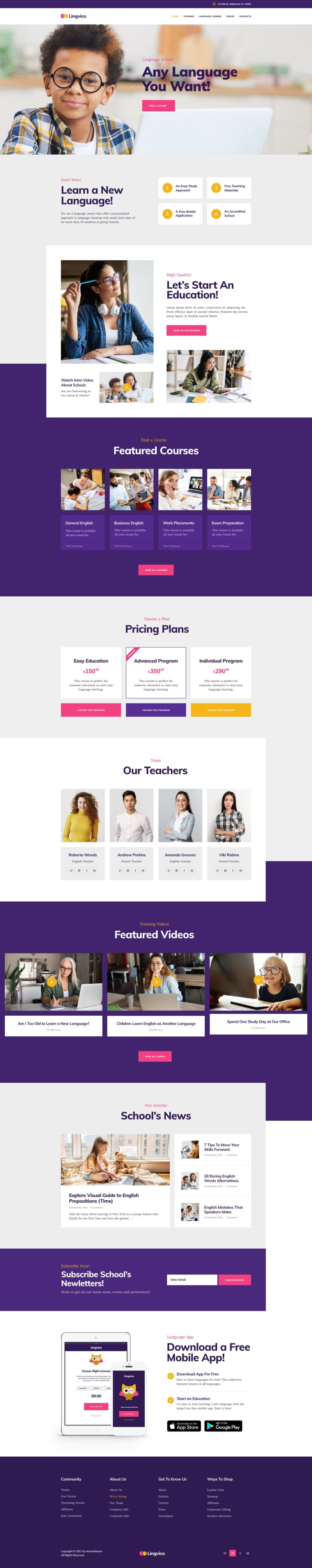 Distance Education | Language Center & Training Courses Template Kit — 首页