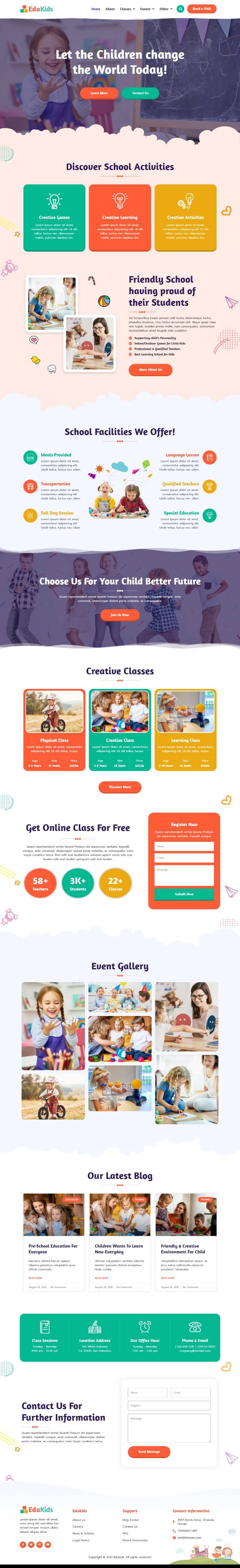 Edukids | Kindergarten & Child Care Elementor Template Kit — 首页
