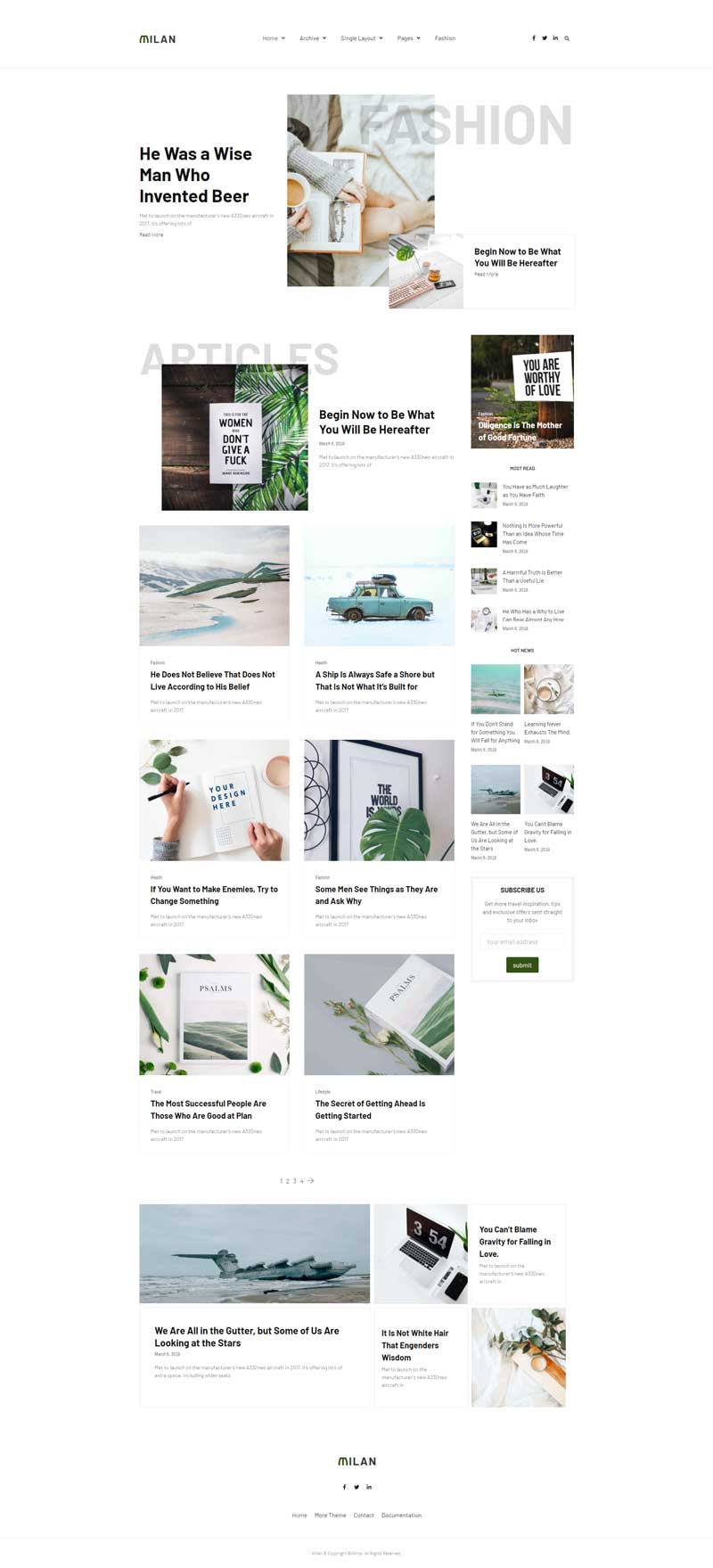 Milan Elementor Template Kit — 首页