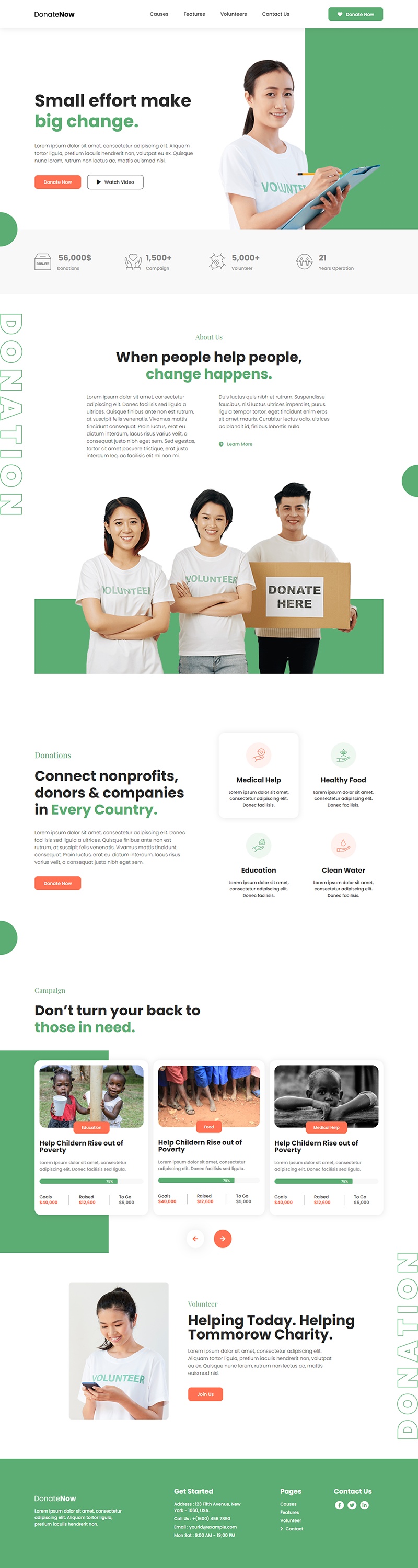 Donatenow -Donation & Charity Elementor Template Kit — 首页