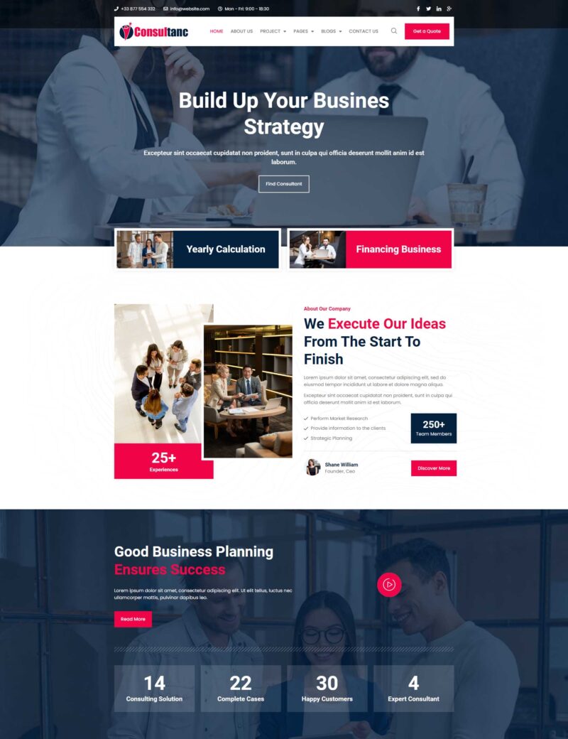 Business Consulting Elementor Template Kit — Home
