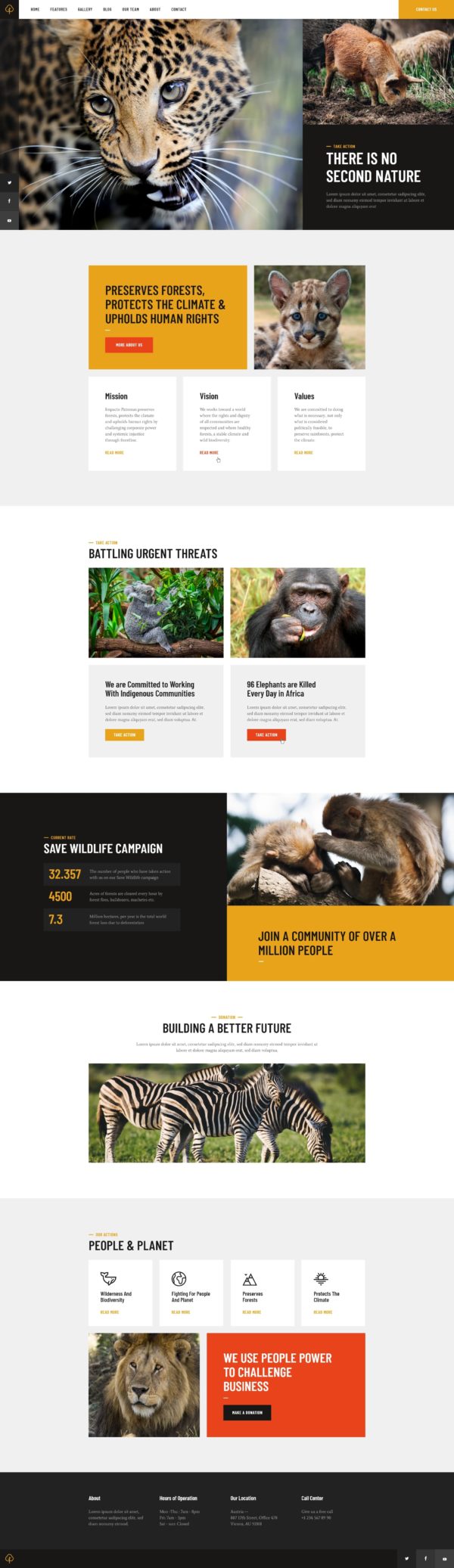 AxiomThemes Petitions & Social Activism Template Kit — 首页