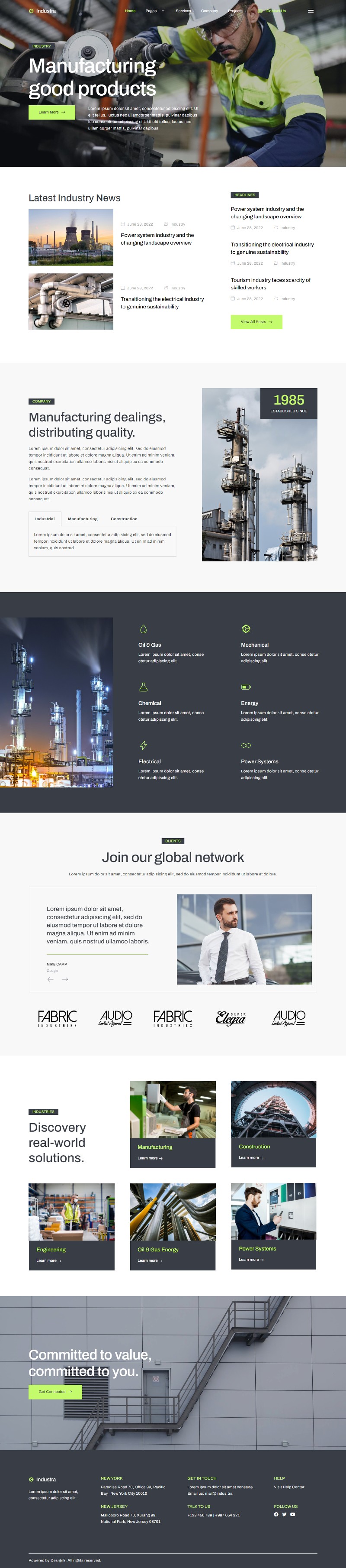 Industra Elementor Kit — Home
