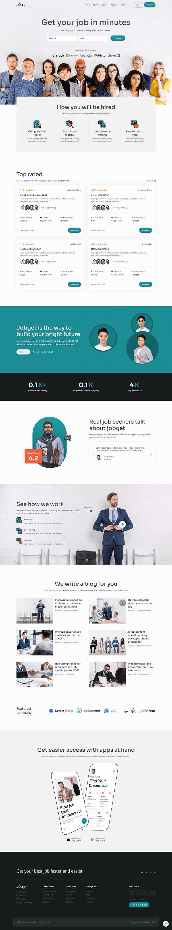 Jobget Job Board & Hiring Elementor Template Kit — Home