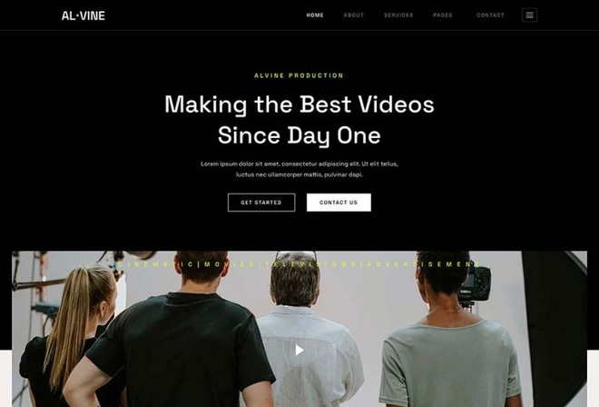Alvine - Film & Video Production Service Elementor Template Kit