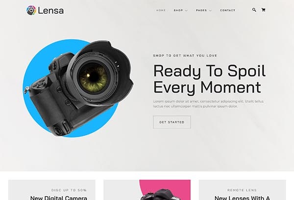 Lensa – Camera & Photography Equipment Store Elementor Template Kit