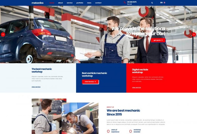 Mekanika - Mechanic and Workshop Elementor Template Kit