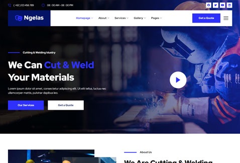 Ngelas - Welding & Cutting Services Elementor Template Kit