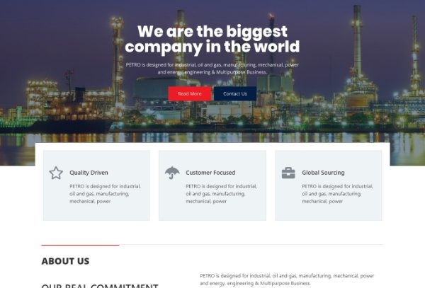 Petro - Industrial Company Template Kit