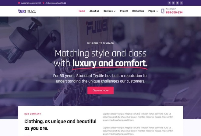 Texmazo - template kit for Textile & Garment Industry