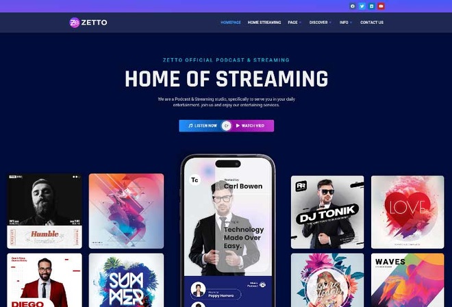 Zetto - Podcast & Streaming Production Elementor Template Kit