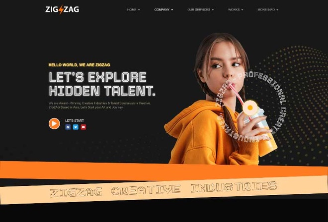 Zigzag - Creative Industries Elementor Template Kit