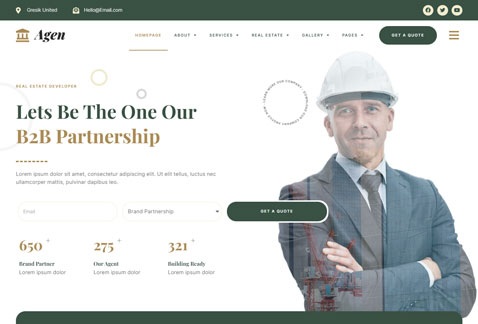 Agen - Real Estate & Property Developer Elementor Template Kit
