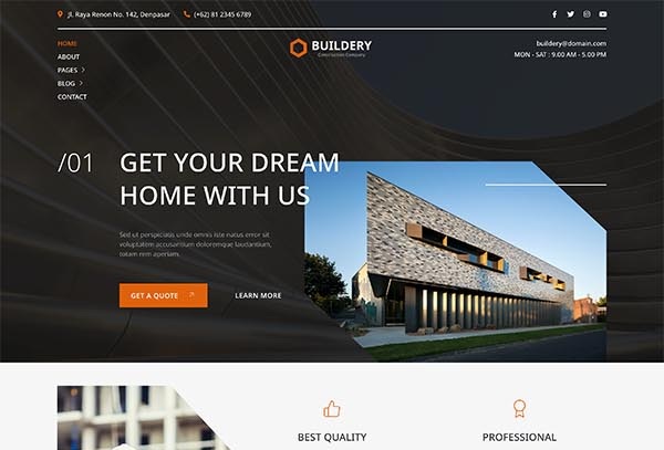 Buildery – Construction & Building Company Elementor Template Kit