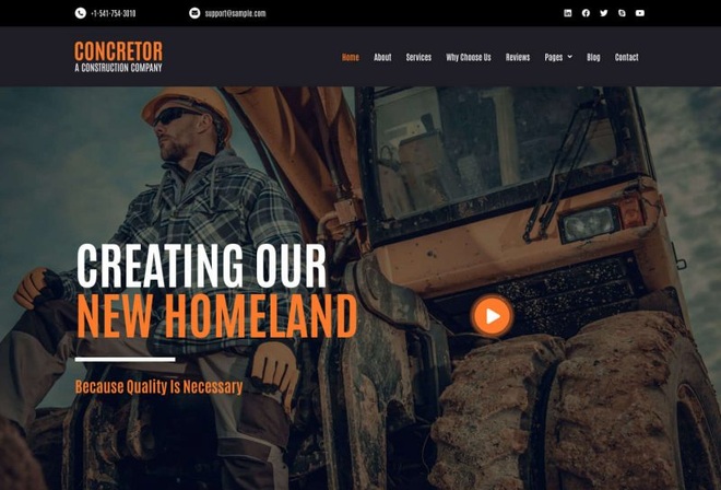 Concretor - Real Estate Construction Elementor Template Kit