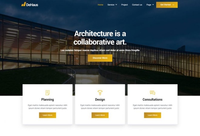 DeHaus - Template kit for modern architecture