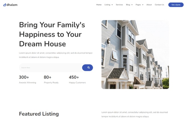 Dhalem - Real Estate Elementor Template Kit