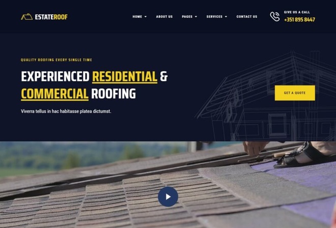 EstateRoof - Roofing Services Elementor Template Kit