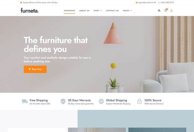 Furneta - Template kit for furniture shop