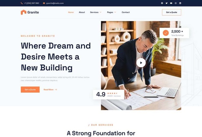 Granite - Construction & Building Company Elementor Template Kit