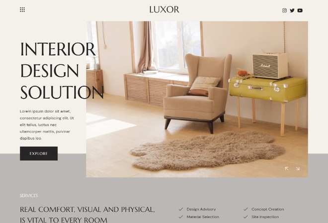 Luxor - Interior Design Agency Elementor Kit