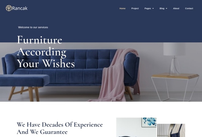 Rancak - Furniture Services Elementor Template Kit