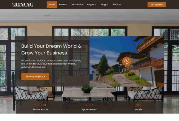 Restate - Construction Builder Elementor Template Kit