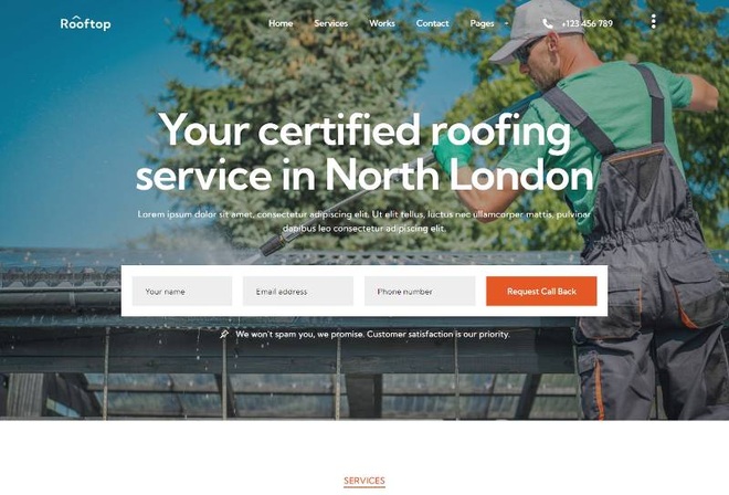 Rooftop - Roofing Services Elementor Template Kit