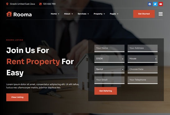 Rooma - Real Estate & House Developer Elementor Template Kit