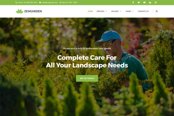 Zengarden - Garden and Landscape Elementor Template Kit