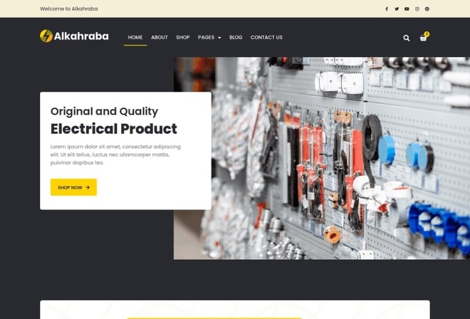 Alkahraba - Electrical Shop & Store WooCommerce Elementor Template Kit