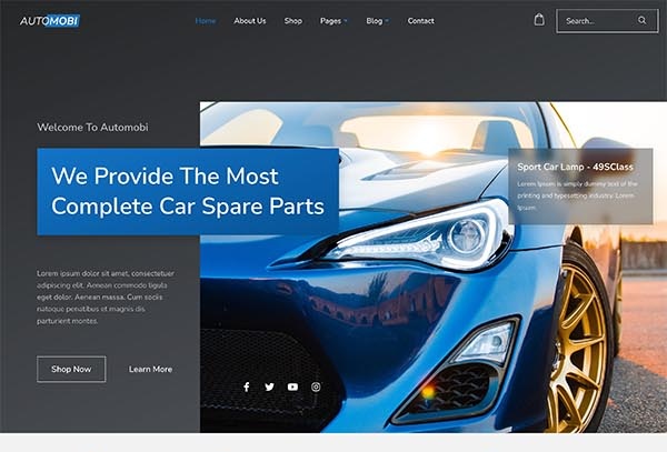 Automobi – Auto Parts Store & Accessories Elementor Template Kit