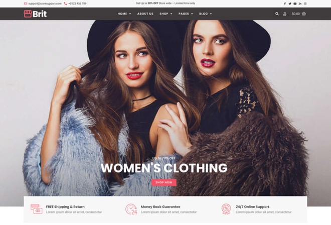Brit - E-commerce Elementor Template Kit