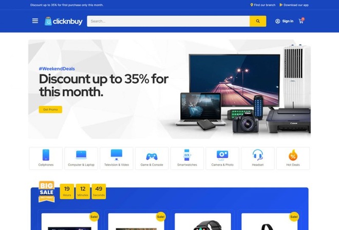 Clicknbuy - Template kit for electronic store