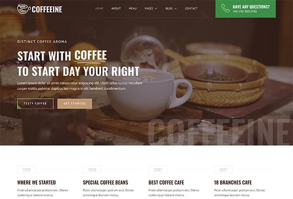 Coffeeine – Coffee Shop and Café Elementor Template Kit