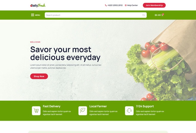 Dailyfresh - Template Kit for Grocery