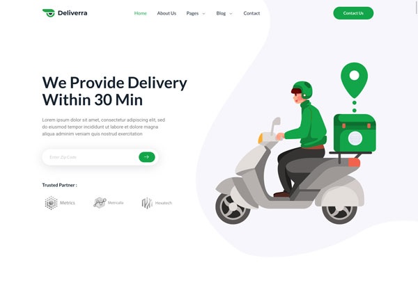 Deliverra – Food & Grocery Delivery App Elementor Template Kit