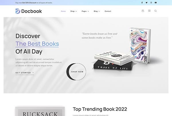 Docbook – Online Bookstore WooCommerce Elementor Template Kit