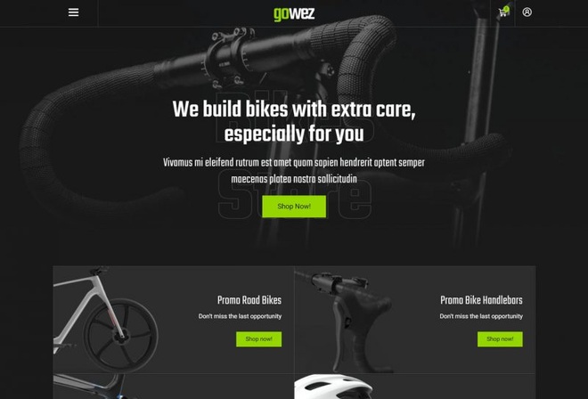 Gowez - Template kit for bike shop & services